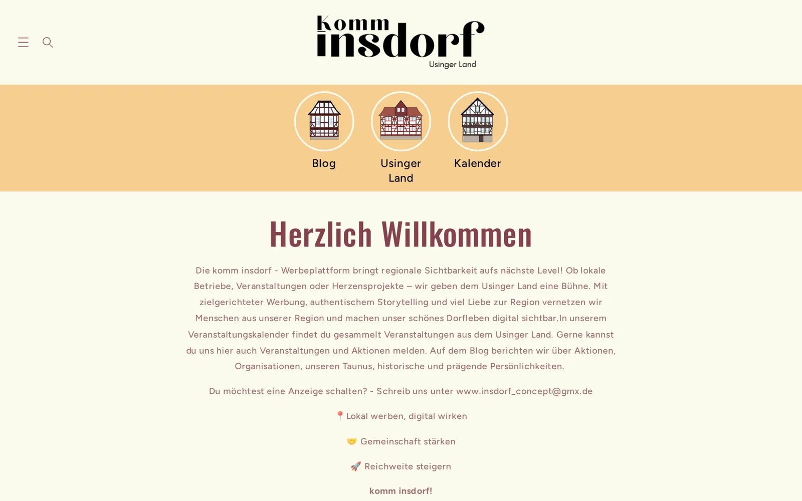 Website von komm insdorf