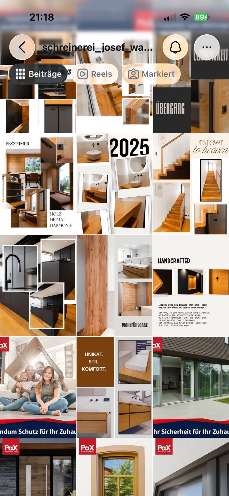 Website von Schreinerei Wagner